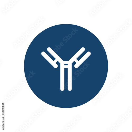 antibody, immunoglobulin flat icon, vector color illustration