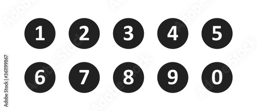 Photo Simple round numbers symbol set