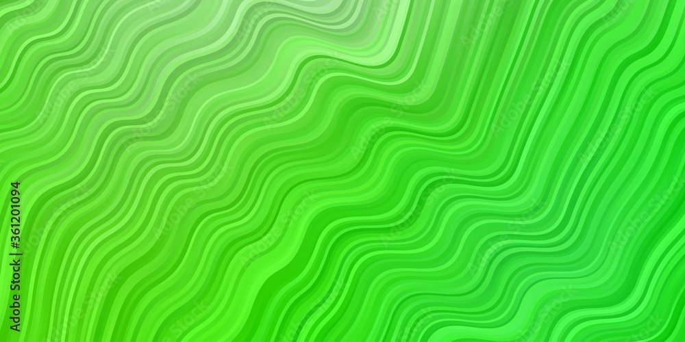 Light Green vector template with wry lines. Abstract gradient illustration with wry lines. Pattern for booklets, leaflets.