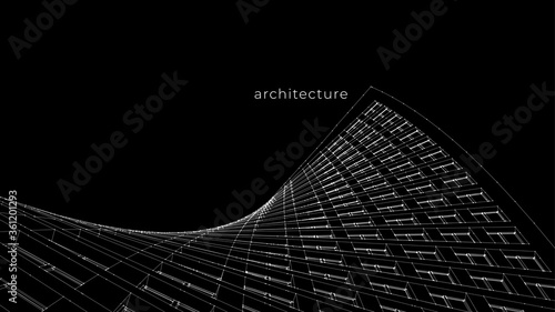 Abstract Vector illustration. 3D abstract futuristic design for business presentation. 3D architectural background for banner, booklet, poster. Intelligence artificial