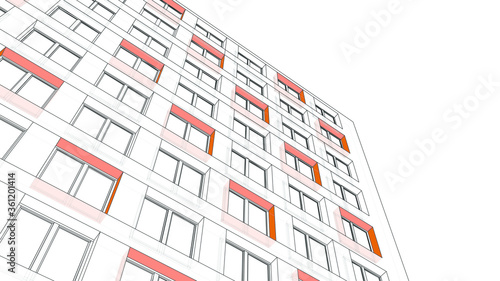 Abstract Vector illustration. 3D abstract futuristic design for business presentation. 3D architectural background for banner, booklet, poster. Intelligence artificial