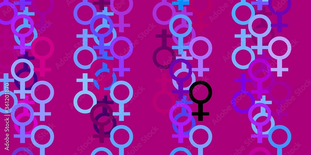 Light Blue, Yellow vector backdrop with woman's power symbols. Light Blue, Yellow vector backdrop with woman's power symbols.