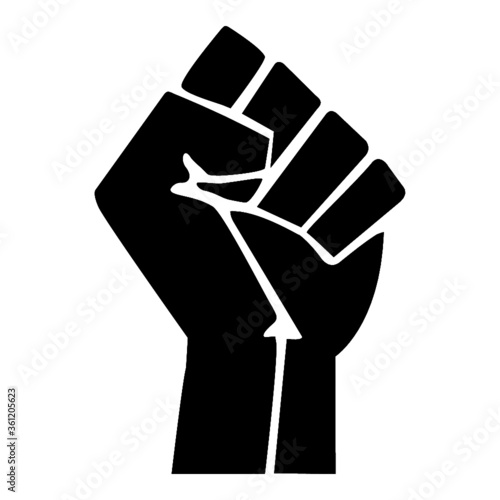 The raised fist symbol of solidarity and support 