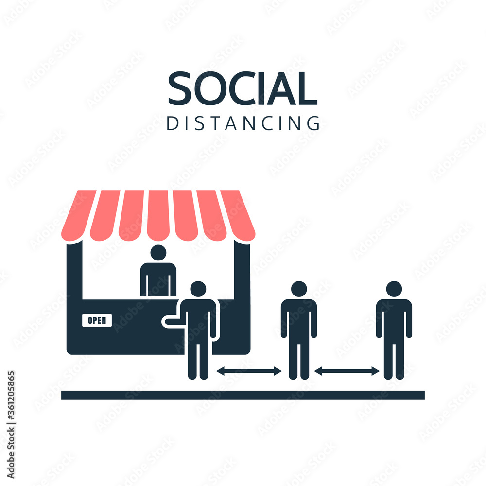 People in a que with social distancing People in a que with social distancing