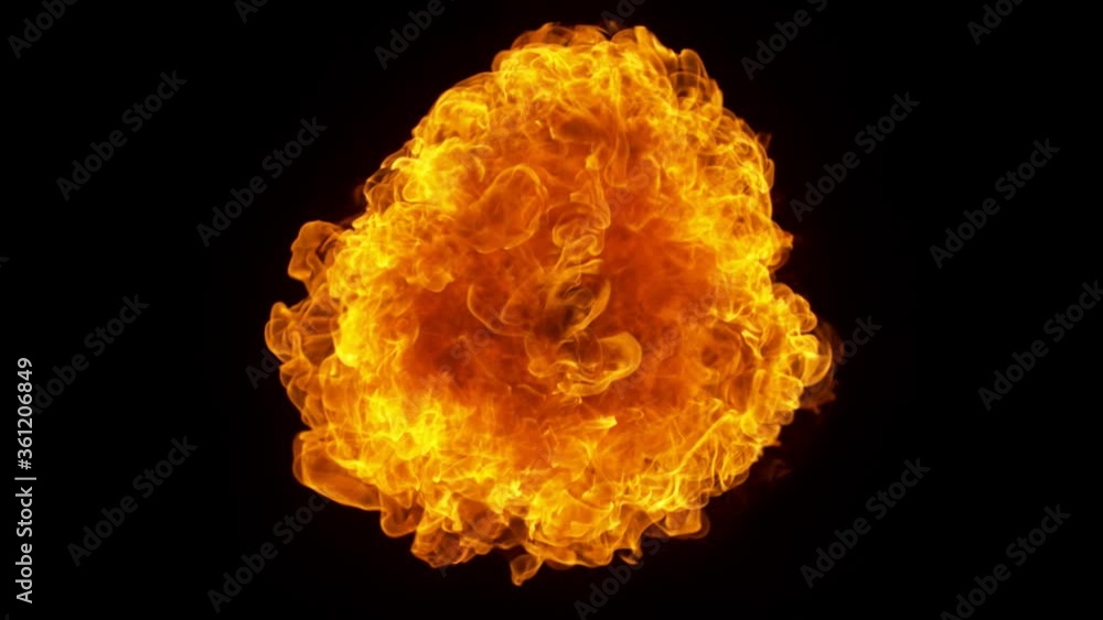 Super slow motion of fire blast isolated on black background. Filmed on high speed camera, 1000 fps Super slow motion of fire blast isolated on black background. Filmed on high speed camera, 1000 fps