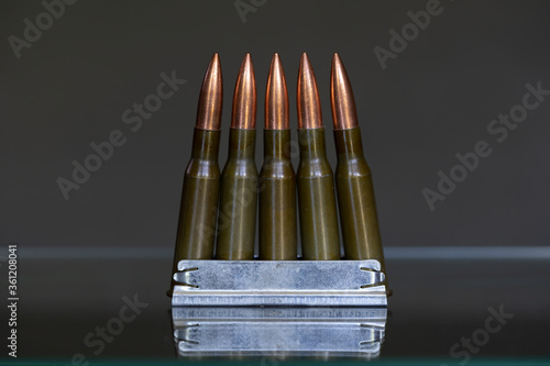 A closeup of a 7.62X54r Stripper Clip photo