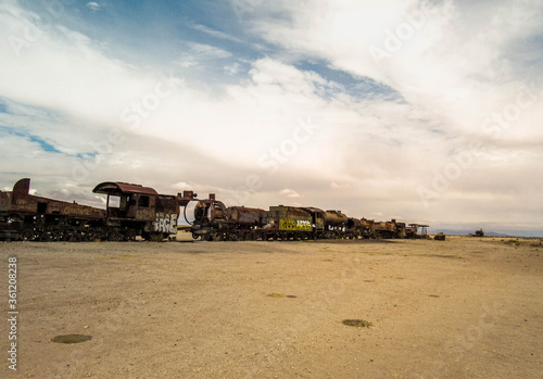Long train at the train cemetery in Uyuni © Paola Groberio