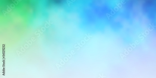 Light Blue, Red vector background with clouds. Colorful illustration with abstract gradient clouds. Template for websites.