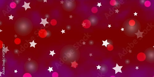 Light Purple, Pink vector texture with circles, stars. Colorful illustration with gradient dots, stars. Template for business cards, websites.