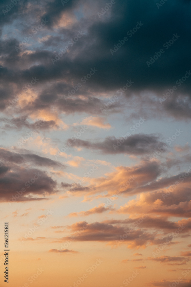 sunset sky with clouds 