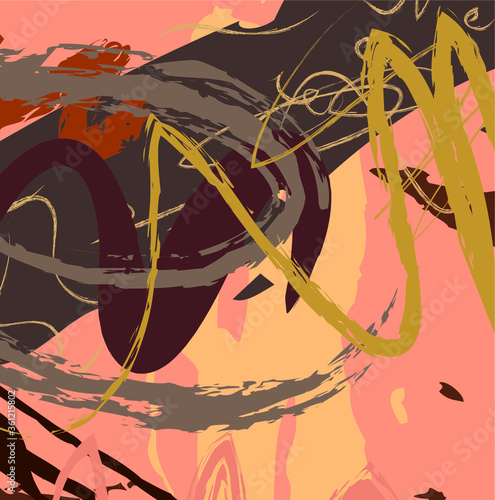 Abstract colourful brown hand drawn and paint brush, flick colour pattern background. create nice brown splash colour and painting for your design