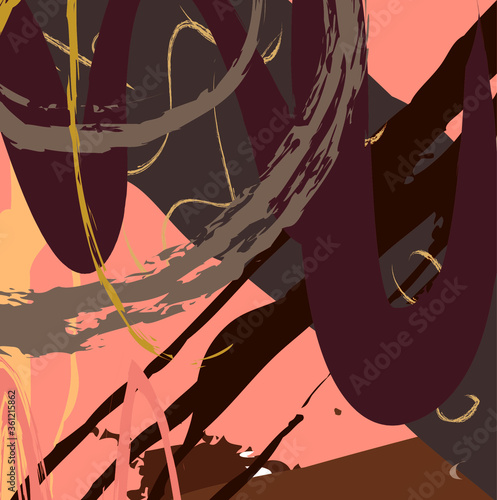 Abstract colourful brown hand drawn and paint brush, flick colour pattern background. create nice brown splash colour and painting for your design