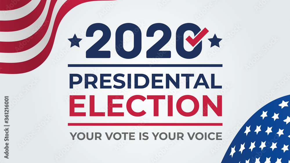 Election day. Vote 2020 in USA, banner design. Usa debate of president voting 2020. Election voting poster. Political election campaign