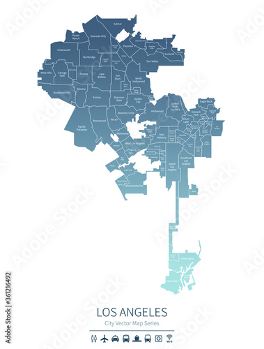 los angeles map. us city vector map. 