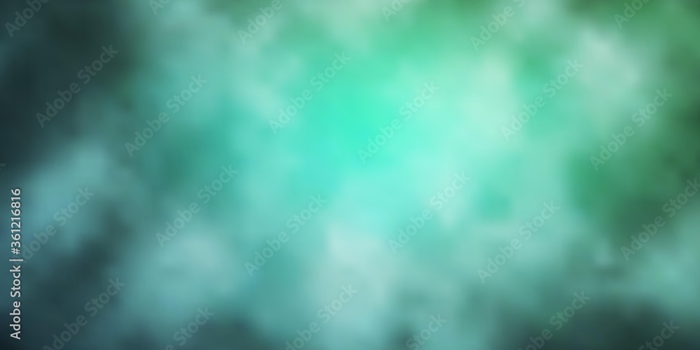 Light Green vector background with clouds. Abstract illustration with colorful gradient clouds. Pattern for your commercials.