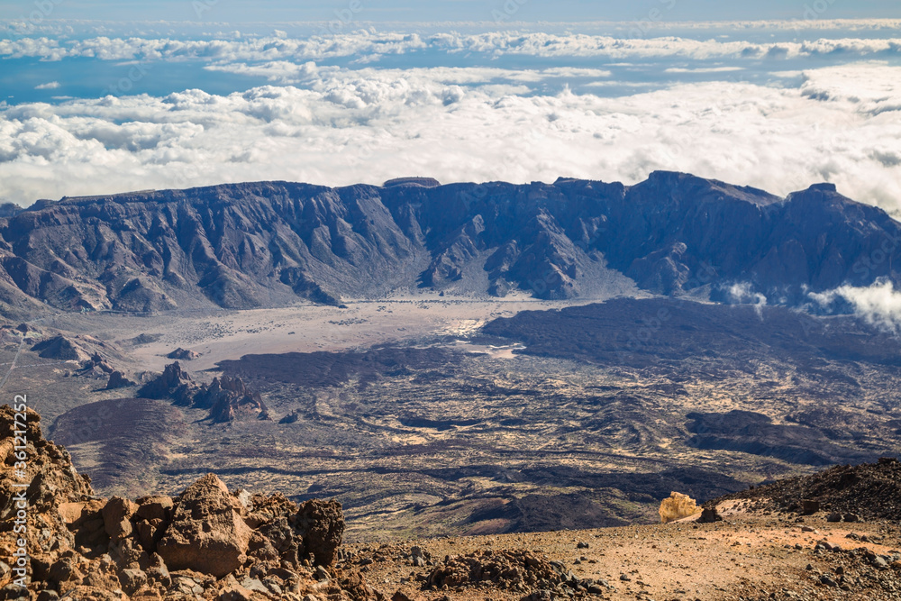 View from the top of Mount Teide Volcano