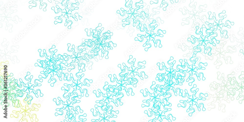 Light green vector doodle template with flowers. Light green vector doodle template with flowers.