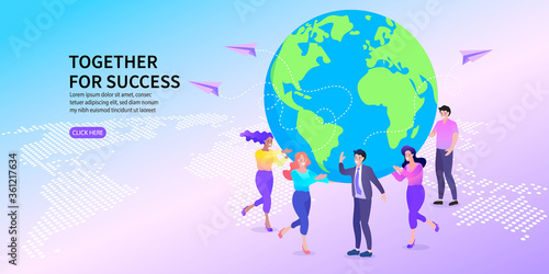 People around the world teamwork, global business, unity concept, VECTOR, EPS10