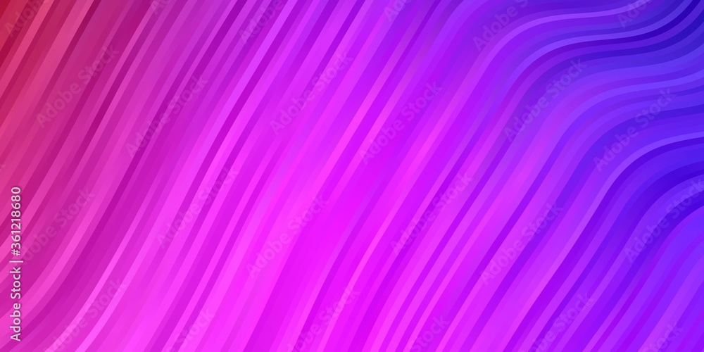Fototapeta premium Light Purple, Pink vector background with bent lines. Abstract illustration with bandy gradient lines. Smart design for your promotions.