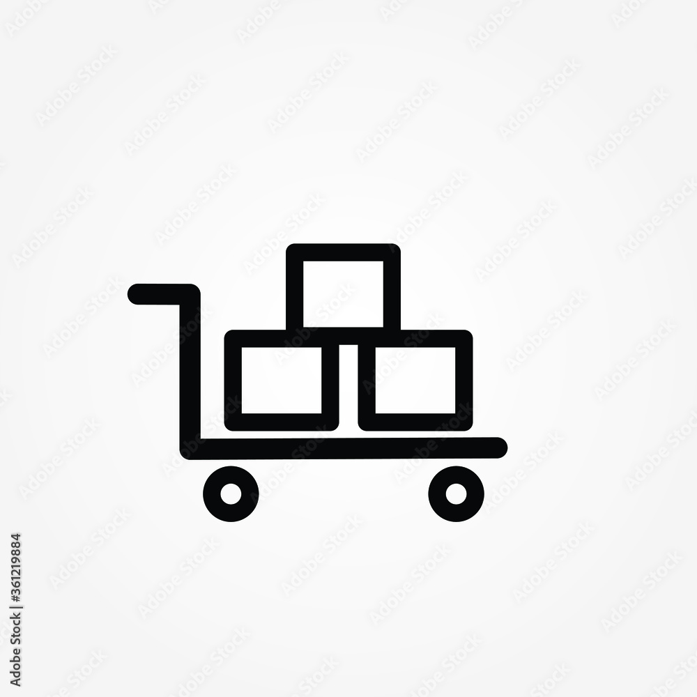 Handcart icon on white background. Vector illustration