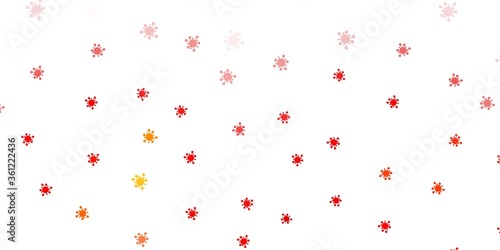 Light red, yellow vector texture with disease symbols.