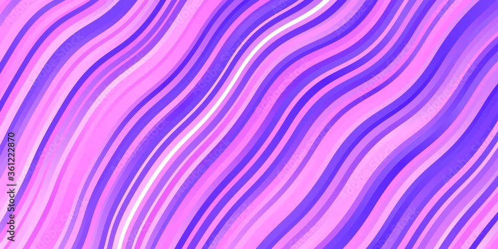 Fototapeta premium Light Purple vector pattern with curves. Colorful illustration in circular style with lines. Pattern for booklets, leaflets.