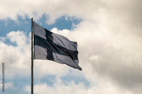 The Monumental Flag in Hamina, Finland - the world’s largest Finnish flag. The flag celebrate the centenary of the independence of Finland.