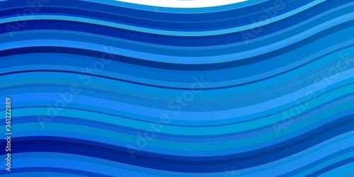 Light BLUE vector background with bent lines. Abstract gradient illustration with wry lines. Pattern for booklets, leaflets.