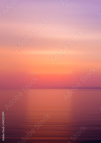 Abstract background motion blur sunset on the sea