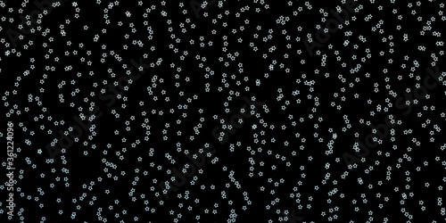 Dark BLUE vector background with small and big stars. Decorative illustration with stars on abstract template. Theme for cell phones.