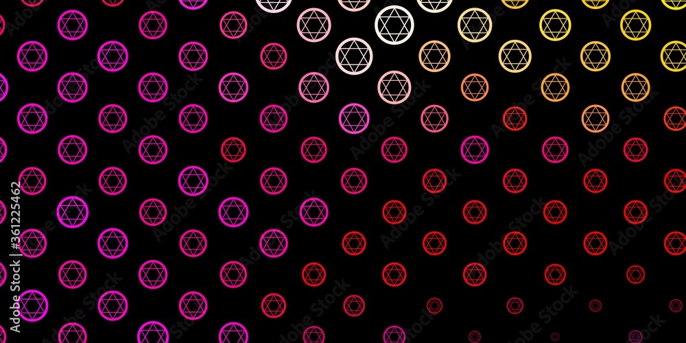Dark Pink, Yellow vector background with occult symbols. Dark Pink, Yellow vector background with occult symbols.