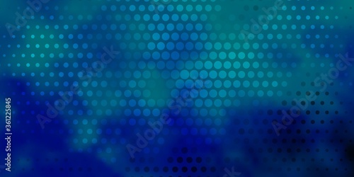 Dark BLUE vector texture with disks. Colorful illustration with gradient dots in nature style. Pattern for booklets, leaflets.