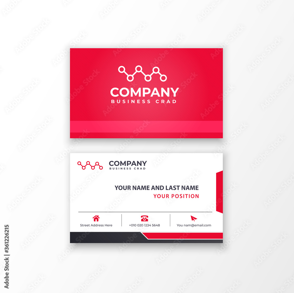 Name id card color red Design template