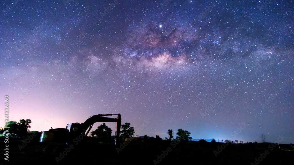 Beautiful nightscape with Starry night and Milky Way Galaxy rising in Kudat Sabah North Borneo. Image contain Noise and Grain due to High ISO. Beautiful nightscape with Starry night and Milky Way Galaxy rising in Kudat Sabah North Borneo. Image contain Noise and Grain due to High ISO.