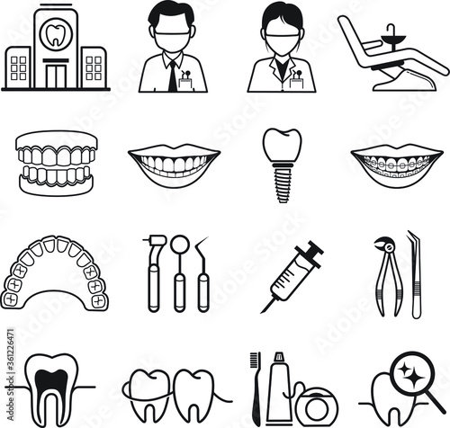 dental icon set