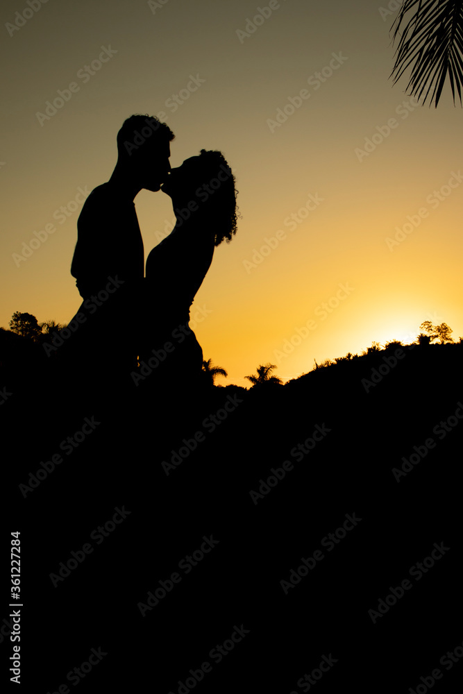 silhouette of a couple