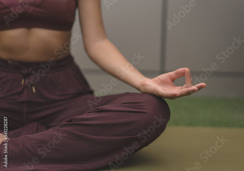 Woman meditating in the garden