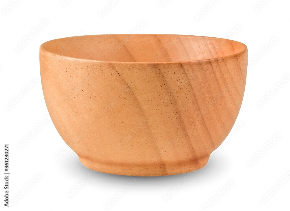 wooden bowl isolated on white background wooden bowl isolated on white background