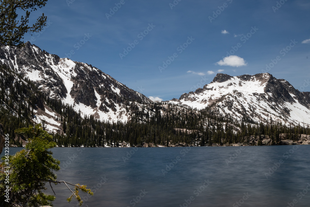 imogene lake with mountain the background