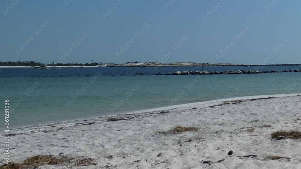 Pull out on serene view of St. Andrew's Bay. Pull out on serene view of St. Andrew's Bay.
