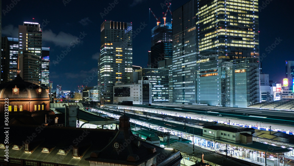 東京駅 八重洲側 夜景 東京駅 八重洲側 夜景