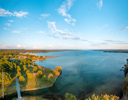 Beautiful sunset in Emerson park (owasco lake) photo