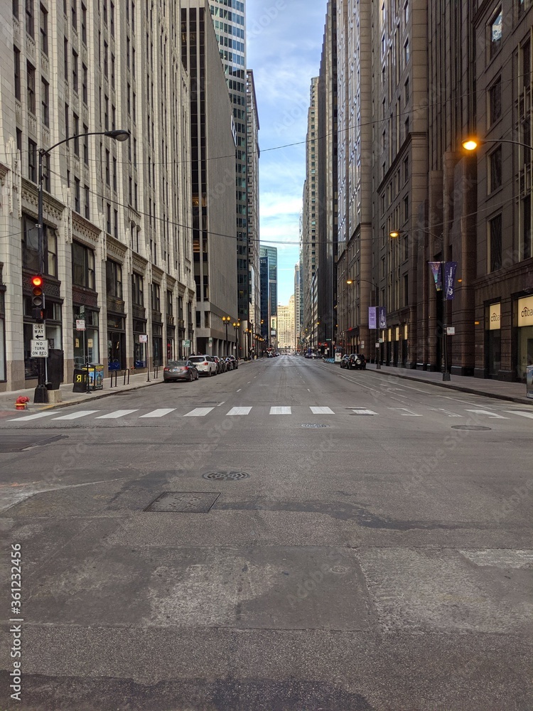 Downtown Chicago - Empty Street Downtown Chicago - Empty Street