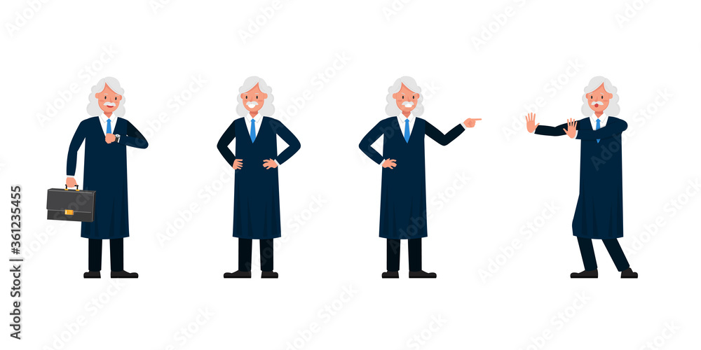 Judge Man character vector design. Presentation in various action. Judge Man character vector design. Presentation in various action.