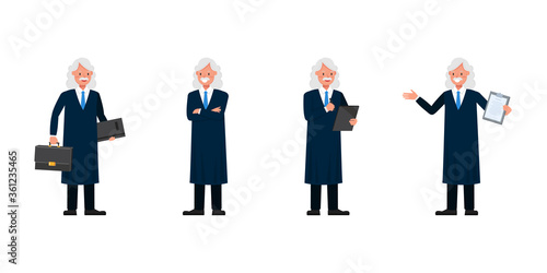 Judge Man character vector design. Presentation in various action.