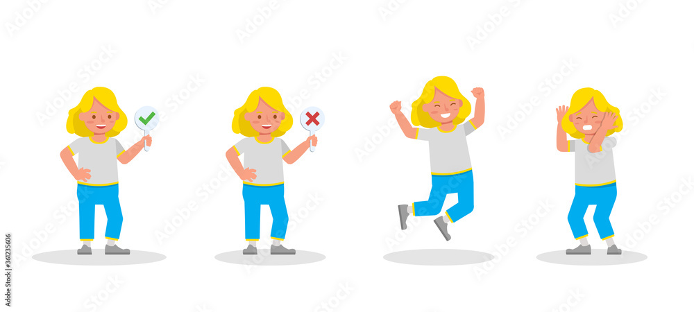 Fototapeta premium Kid character vector design presentation in various action.