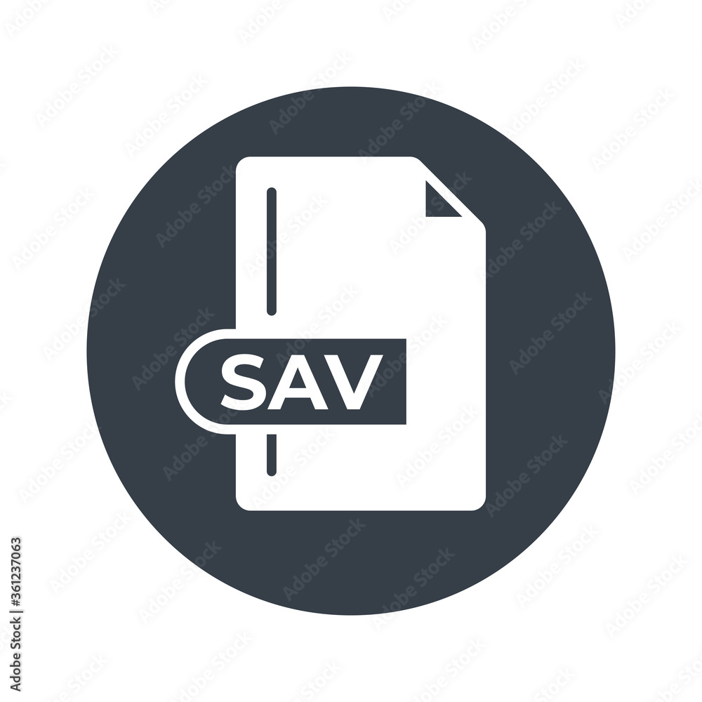 SAV File Format Icon. SAV extension filled icon. SAV File Format Icon. SAV extension filled icon.
