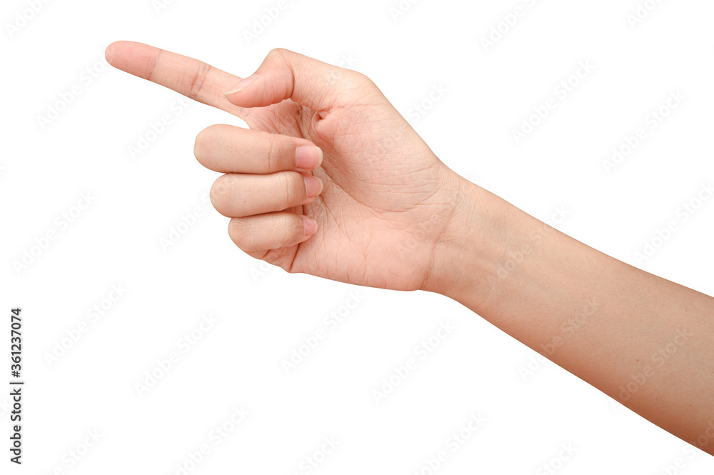 Hand touching or pointing to something Hand touching or pointing to something