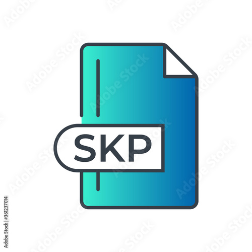 SKP File Format Icon. SKP extension gradiant icon.