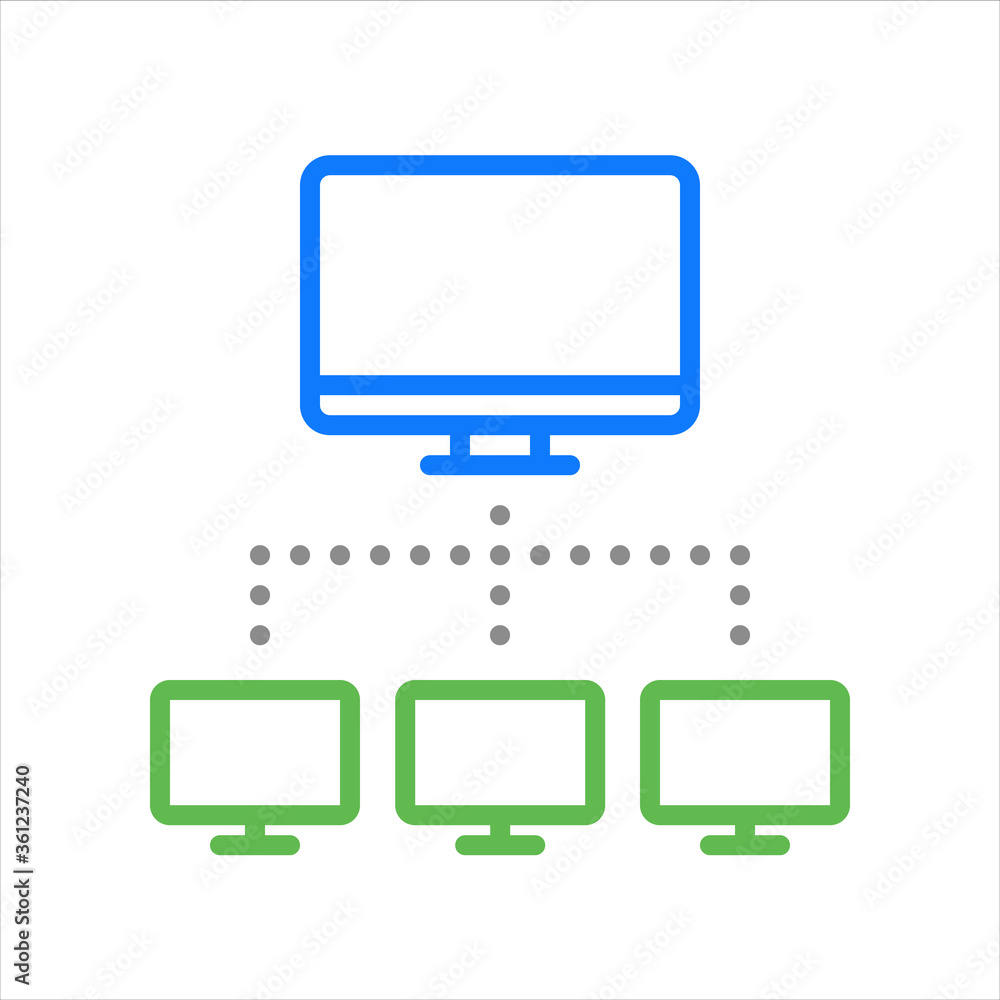 Network. Remote job, home office, work from home. Vector line icon. Network. Remote job, home office, work from home. Vector line icon.